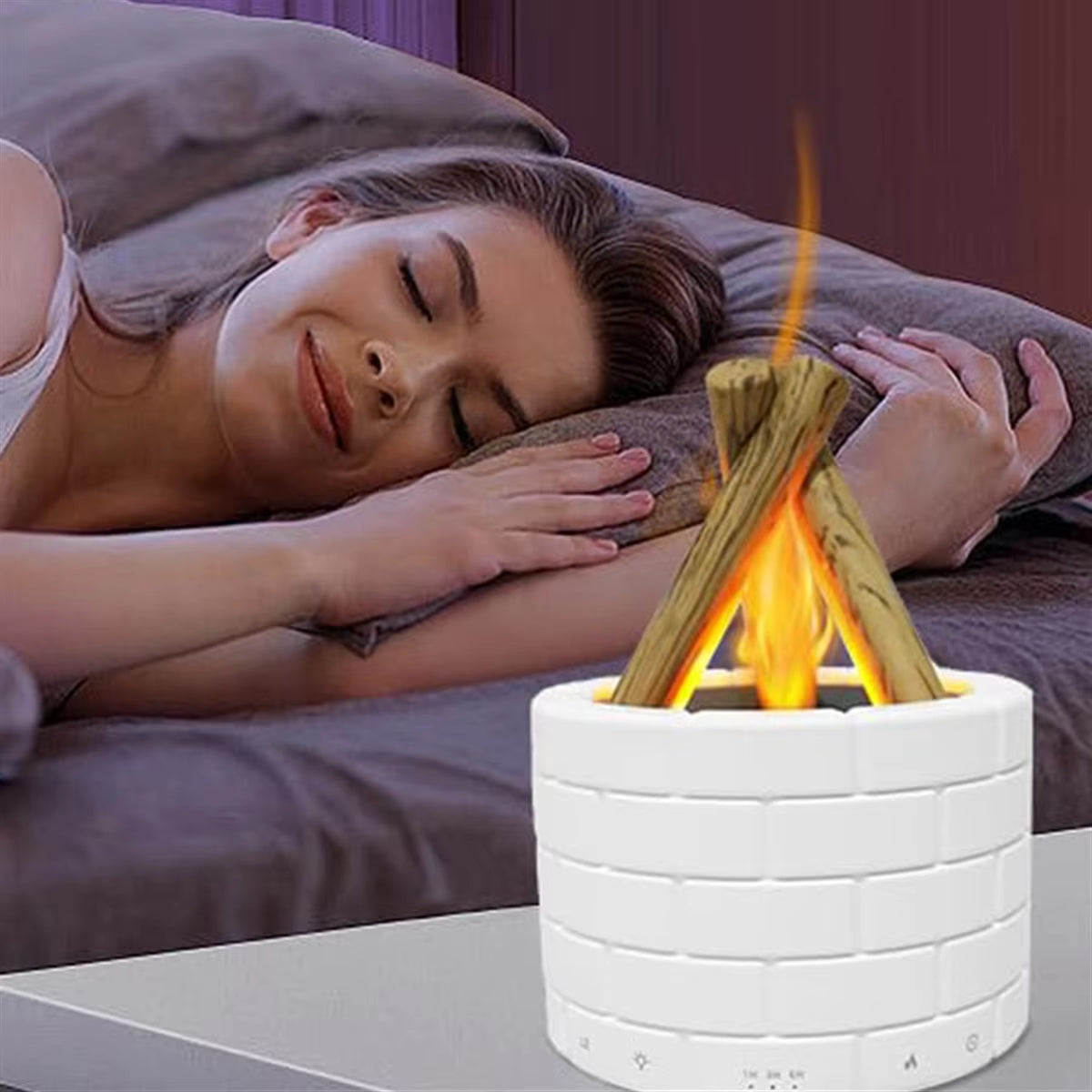 BABZ Simulation Flame Diffuser Campfire Humidifier Diffuser Fragrance Office Home Flame Humidifier Aromatherapy Machine