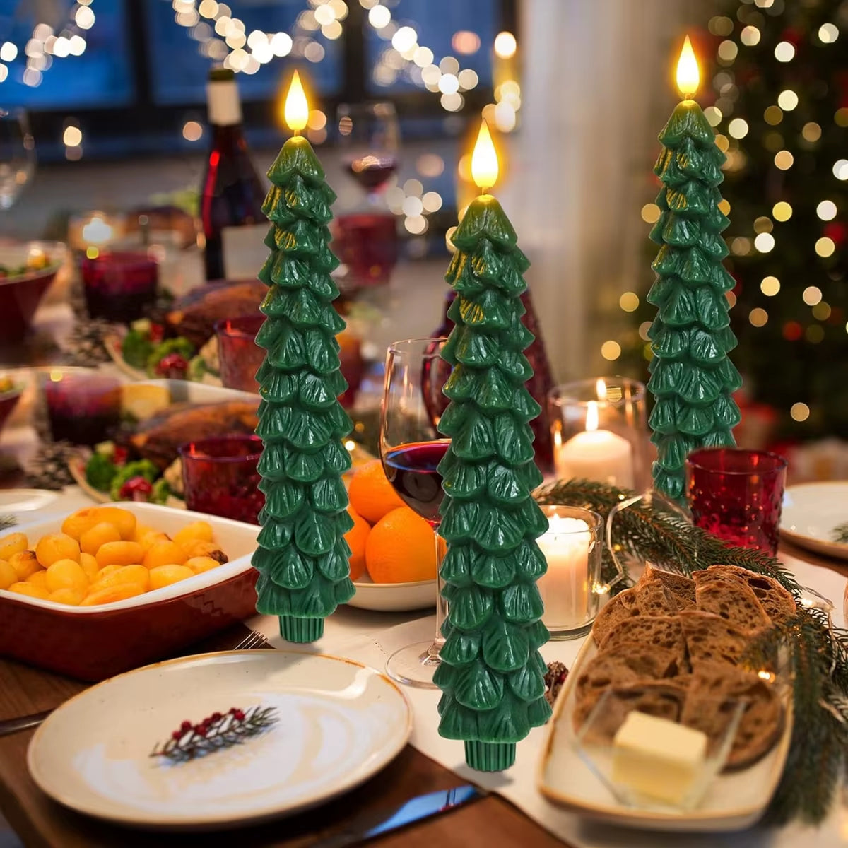 Luminary LED Paraffin Candle Battery Operated Flame Christmas Tree Decorative Light for Holiday Birthday Party Home Outdoor