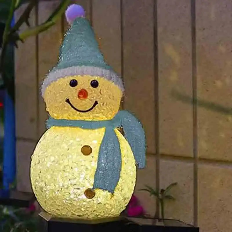 Christmas Decorations Light Solar Light Snowman Christmas Outdoor Solar Powered Stakes Lights for Corridor Patio Lawn Decoration