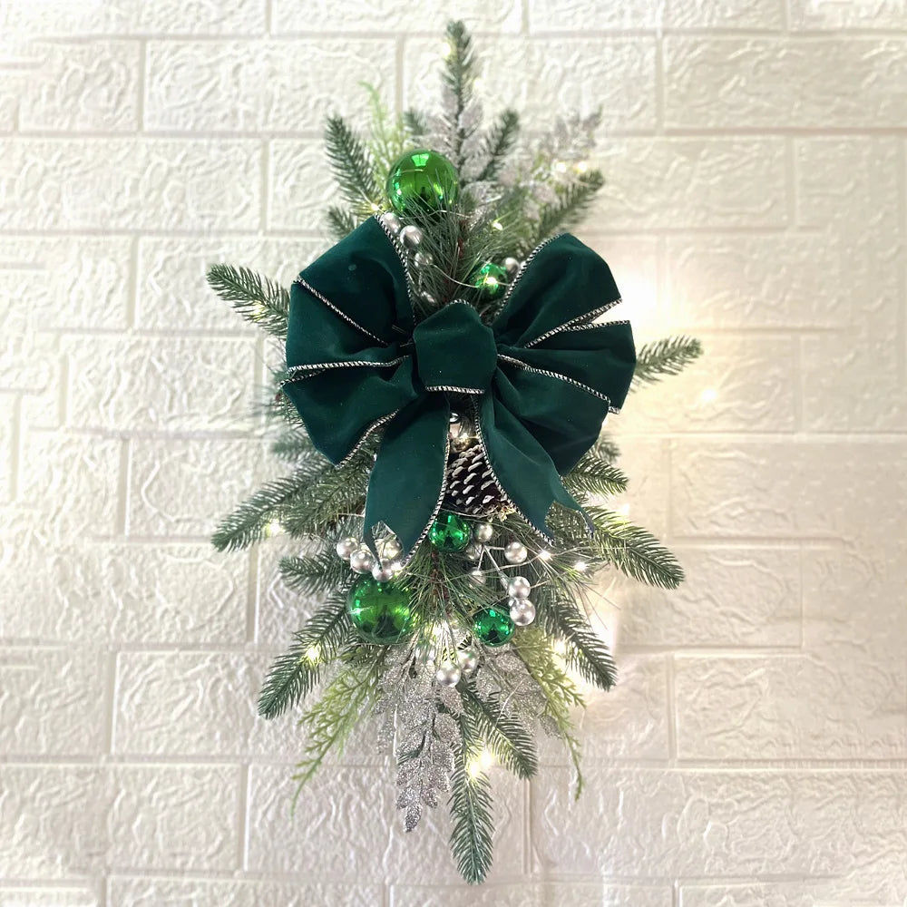 Beautiful Christmas Stair Decoration Hanging Scene Layout Christmas Wreath Home Decoration