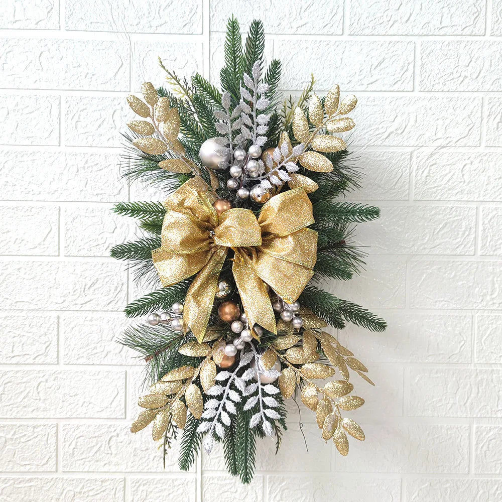Beautiful Christmas Stair Decoration Hanging Scene Layout Christmas Wreath Home Decoration