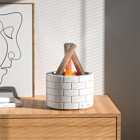 BABZ Simulation Flame Diffuser Campfire Humidifier Diffuser Fragrance Office Home Flame Humidifier Aromatherapy Machine