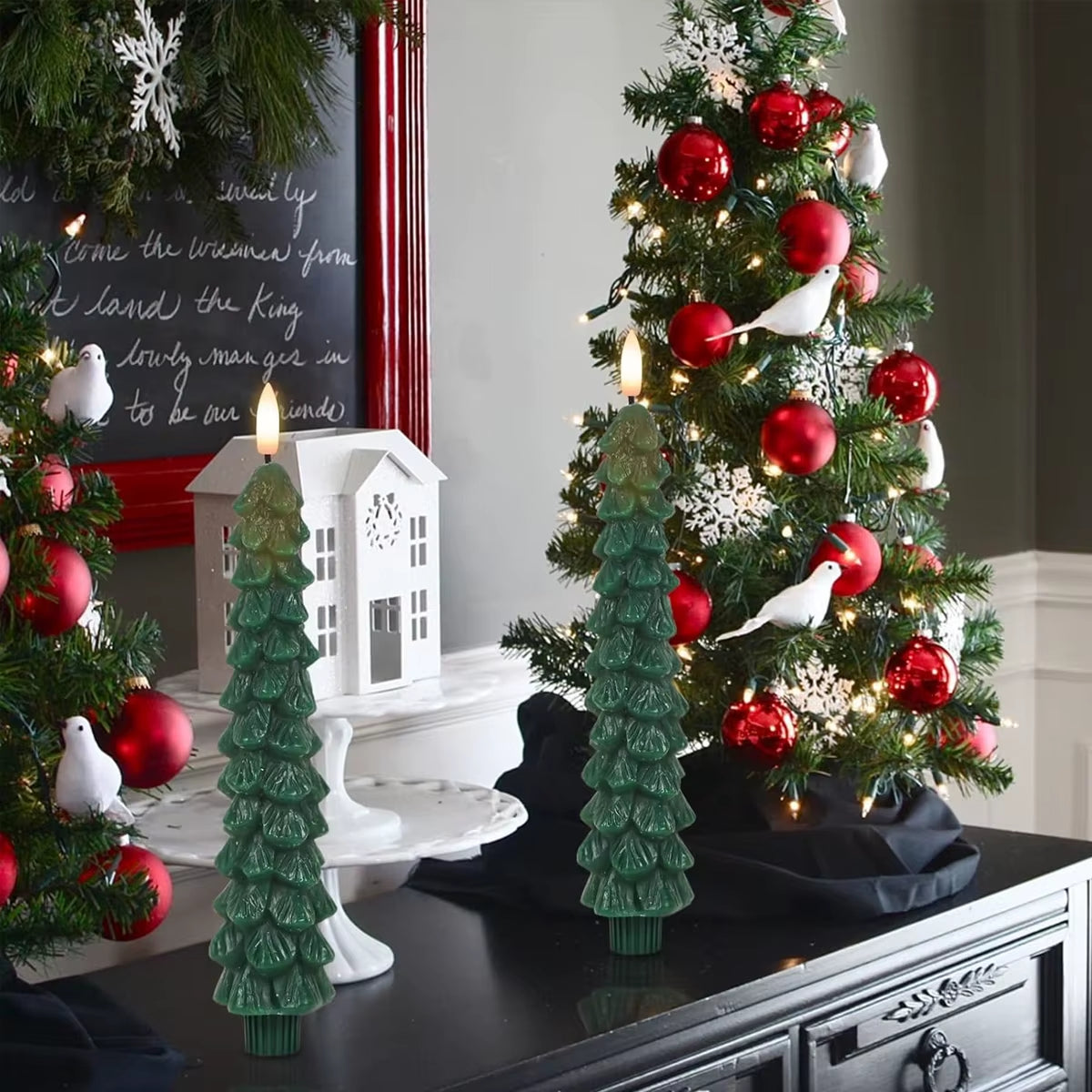 Luminary LED Paraffin Candle Battery Operated Flame Christmas Tree Decorative Light for Holiday Birthday Party Home Outdoor