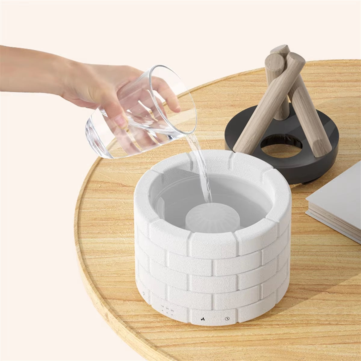 BABZ Simulation Flame Diffuser Campfire Humidifier Diffuser Fragrance Office Home Flame Humidifier Aromatherapy Machine