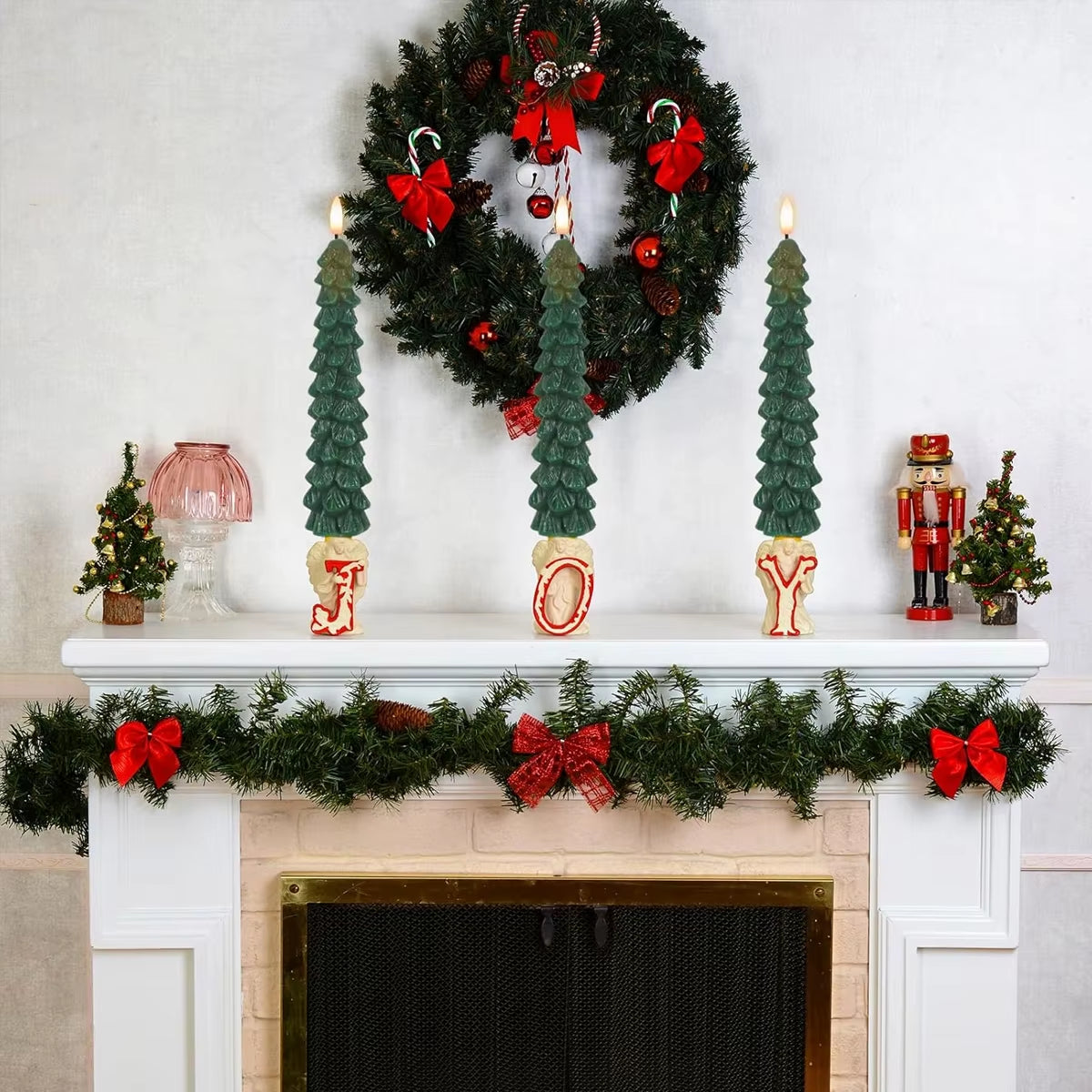 Luminary LED Paraffin Candle Battery Operated Flame Christmas Tree Decorative Light for Holiday Birthday Party Home Outdoor