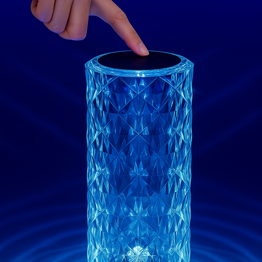 16-Color LED Rose Crystal Table Lamp – Touch Control Rechargeable Diamond Light